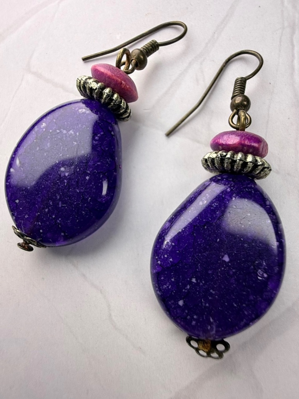 Bohemian Purple Drop Earrings